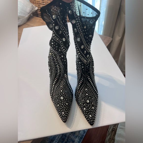 NEW AZAELA WANG the Opry Crystal Stiletto Mid Booties Size 10 OBO!!!! - Picture 11 of 12